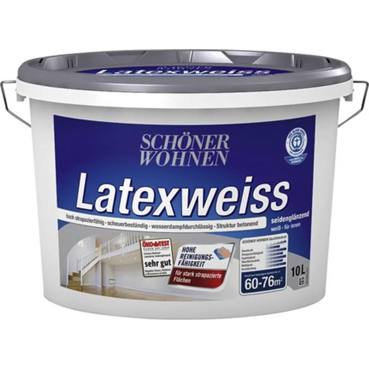 Schöner Wohnen - Innenfarbe Latexweiss, weiß, seidenglänzend - weiß 4006559106411