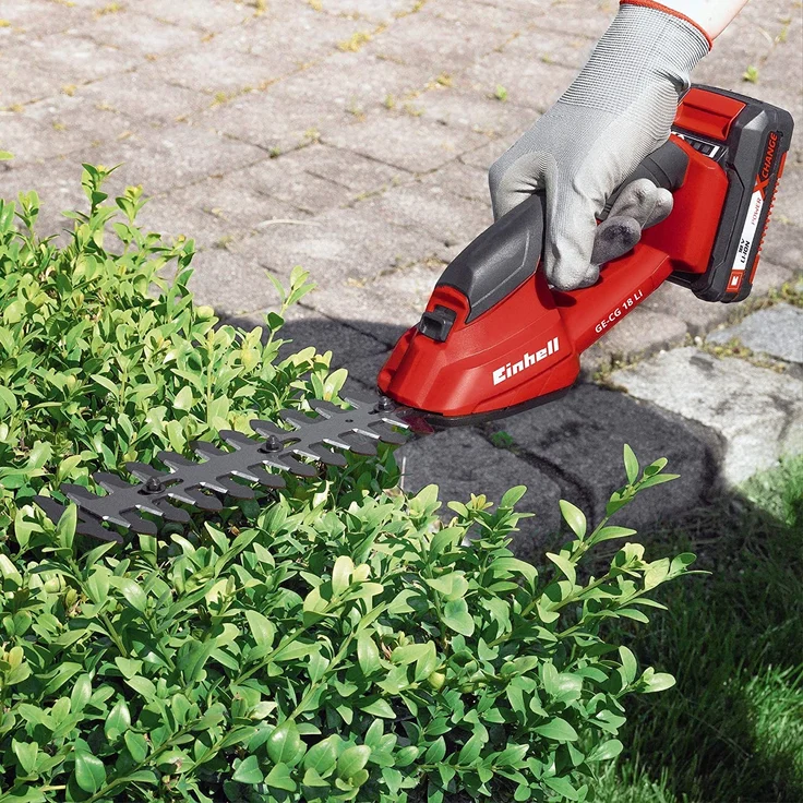 Einhell Akku-Gras- und Strauchschere GE-CG 18 Li-Solo Power X-Change Li-Ion, 18 V, Schnittbreite Grasschneideblatt 100 mm, Schnittbreite Strauchmesser 200 mm, ohne Akku und Ladegerät – Bild 3