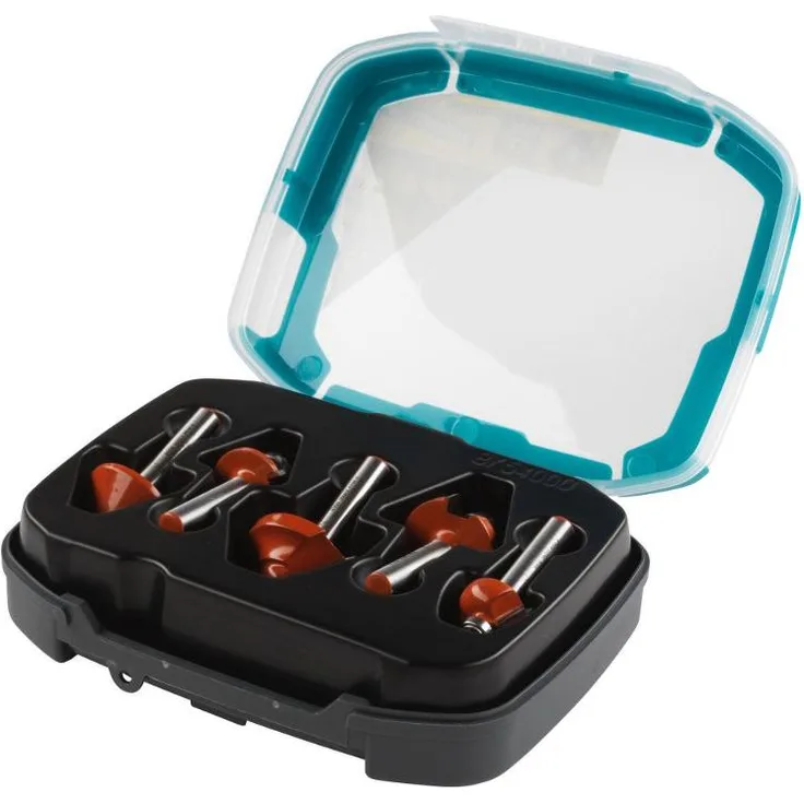 Wolfcraft 8754000 1x Sortiment HM Profilfräser in Plastik Box, 5-teilig