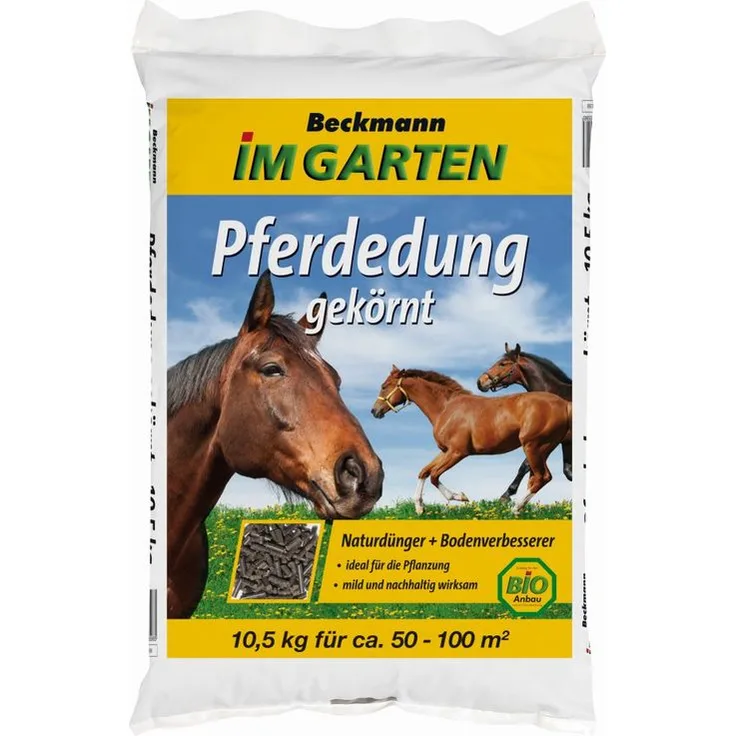 Beckmann Pferdedung gekörnt 10,5kg für ca 50-100m² BIO Anbau geeignet