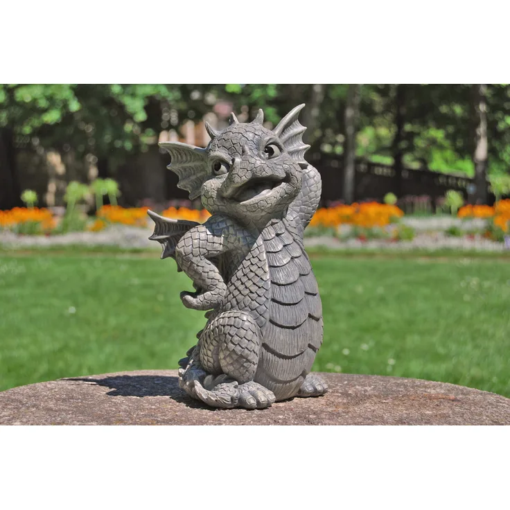 MFF Gartenfigur Gartendrache - Modell Pretty - Fantasy Figur Deko Drache Gartendeko