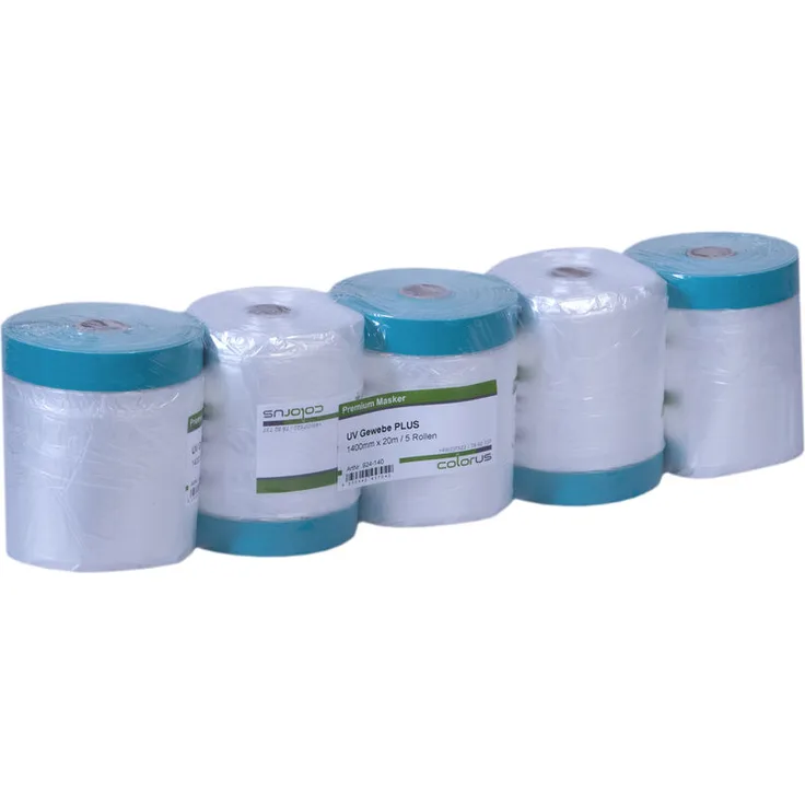 5 x Colorus Masker Tape UV Gewebe 140 cm x 20m Abdeckfolie Maskerband für raue Untergründe