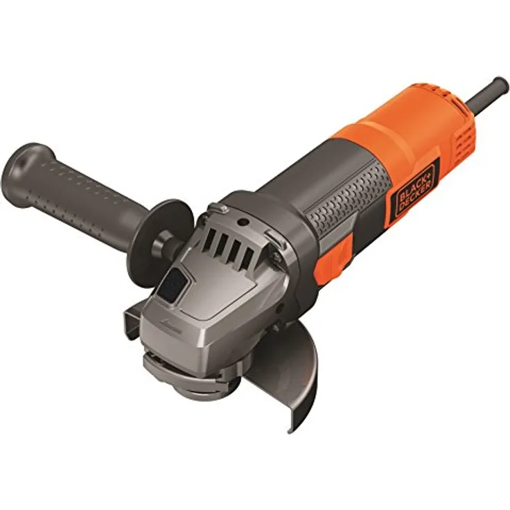 Black+Decker Winkelschleifer BEG210-QS (900 Watt, 115 mm Scheiben-Ã¸, mit 3-Positionen-Zusatzhandgriff, für alle Standard-Trenn, Schleif- & Schrupparbeiten, inkl. Zubehör)
