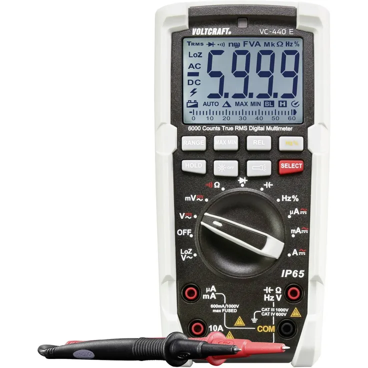 VOLTCRAFT VC-440 E Hand-Multimeter digital Strahlwassergeschützt IP65 CAT III 1000 V, CAT IV 600V Anzeige Counts: 6000