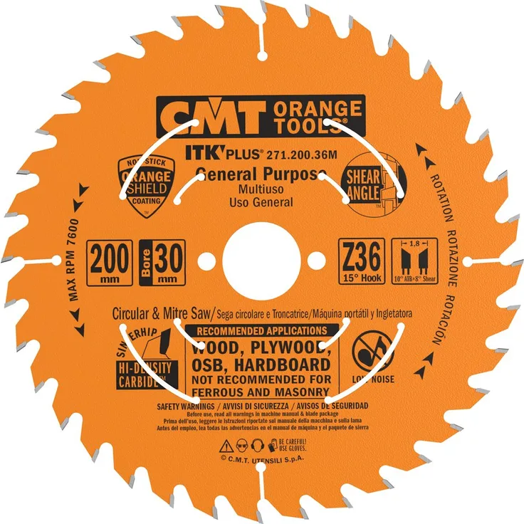 CMT Orange Tools 271.200.36 M Handkreissäge (Ultra ITK) 200 x 1.7 x 30 Z 36