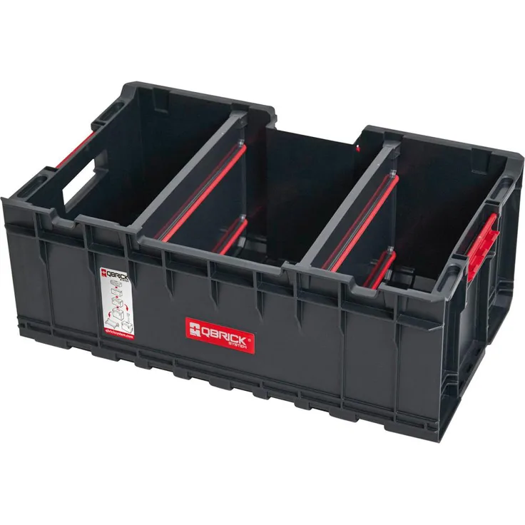 QBrick ONE Box - offene Werkzeugbox mit zwei Trennwänden/ Tragegriffen