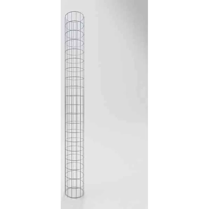 Gabiona Gabionensäule rund feuerverzinkt, 22 cm Durchmesser, 200 cm Höhe, Maschenweit 4251062714008