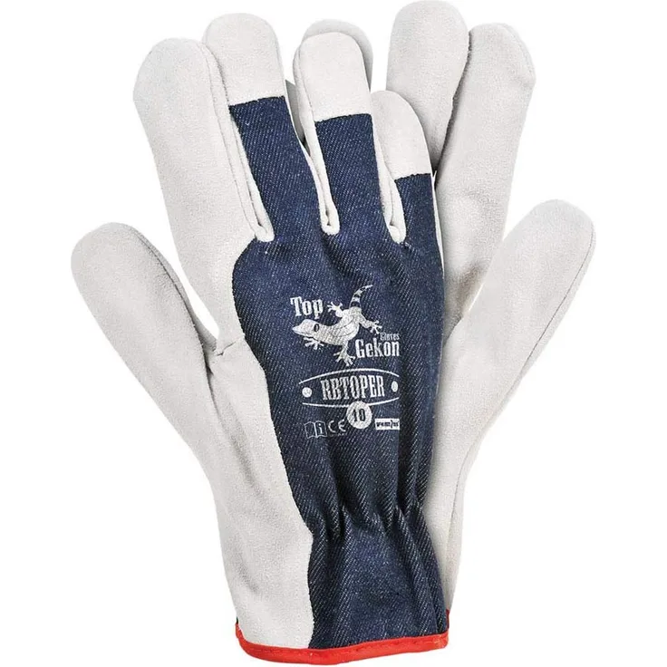 Reis Rbtoper10 Topgekon Schutzhandschuhe, Dunkelblau-Weiß, 10 Größe, 12 Stück