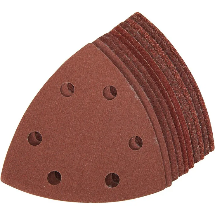 Silverline 383444 Delta-Klettschleifblätter, 90 mm, 10-tlg. Satz Körnungen: 60 (4 x), 80 (2 x), 120 u. 240