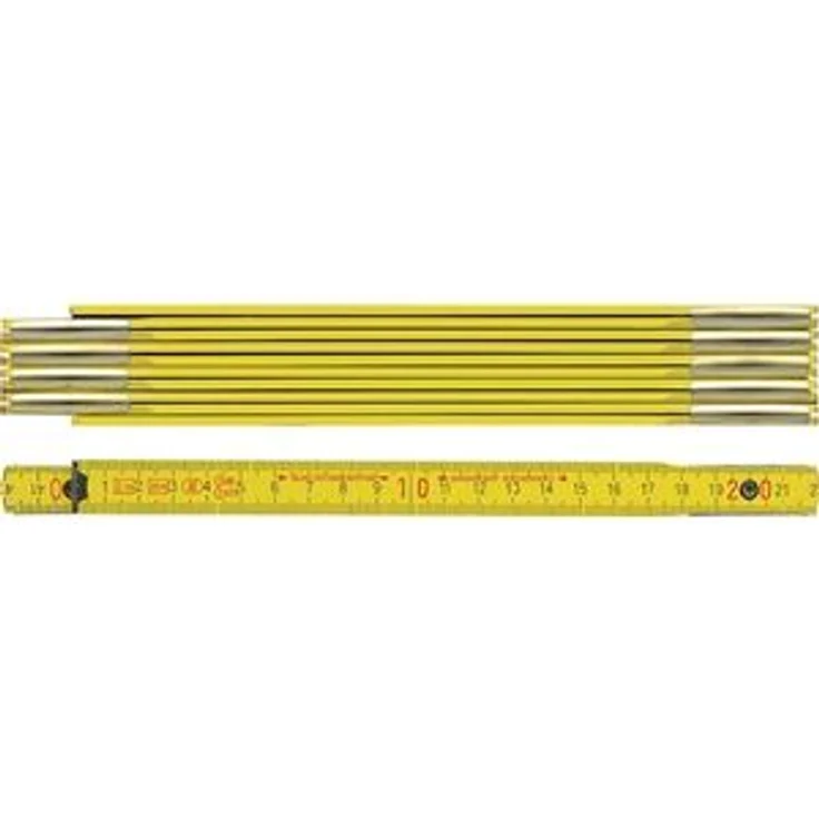 BMI 972900200 Holzgliedermaßstab aus Buchenholz, Gliederstärke 3 mm, Gelb – Bild 1