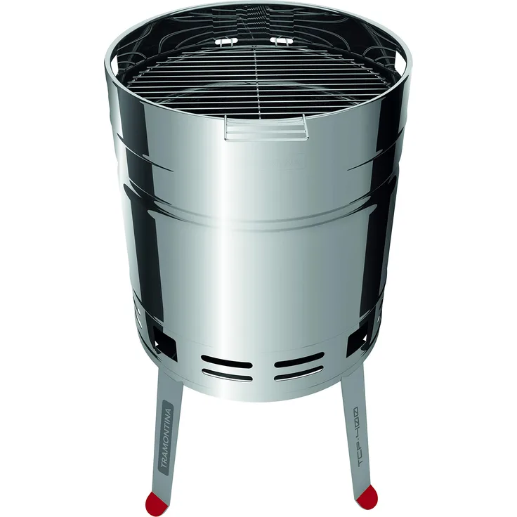 Tramontina Holzkohlegrilltonne, Holzkohlegrillfass Cerveja, Edelstahl