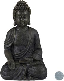 Relaxdays Buddha Figur sitzend, 30 cm