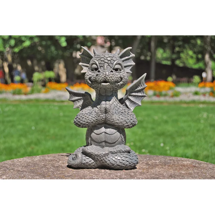MFF Gartenfigur Gartendrache - Modell Yogi - Fantasy Figur Deko Drache Gartendeko