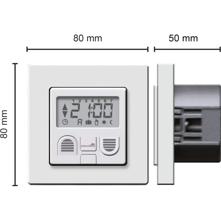 Schellenberg 25572 Zeitschaltuhr PLUS zur Rolladensteuerung mit Display, Wandtaster für Unterputzmontage, Programmierbare Automatik mit u.a. Tagesprogramm, Zufallsfunktion – Bild 2