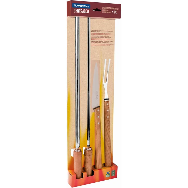 Tramontina Grillbesteckset Grillwerkzeug, Tranchier-Set, 4 Stück
