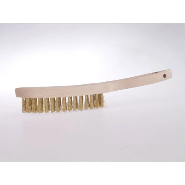 LESSMANN Hand-Drahtbürste 2-reihig Messing gewellt 0,35 mm Drahtstärke