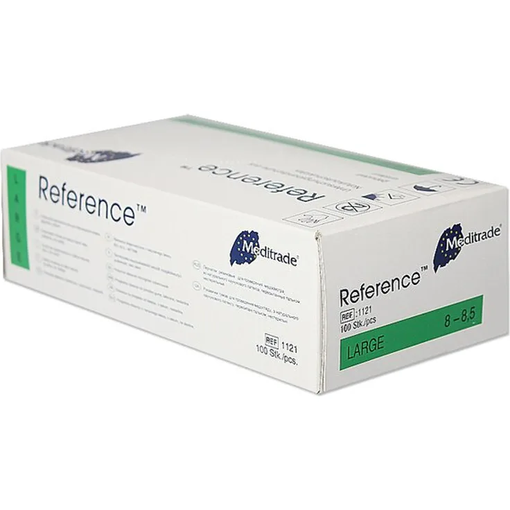 Meditrade Reference Latexhandschuhe gepudert unsteril 100 Stück Gr. S (0,11 &euro, pro 1 Stück)