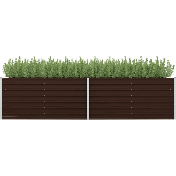 vidaXL Garten-Hochbeet Braun 320 x 80 x 77 cm Verzinkter Stahl – Bild 1
