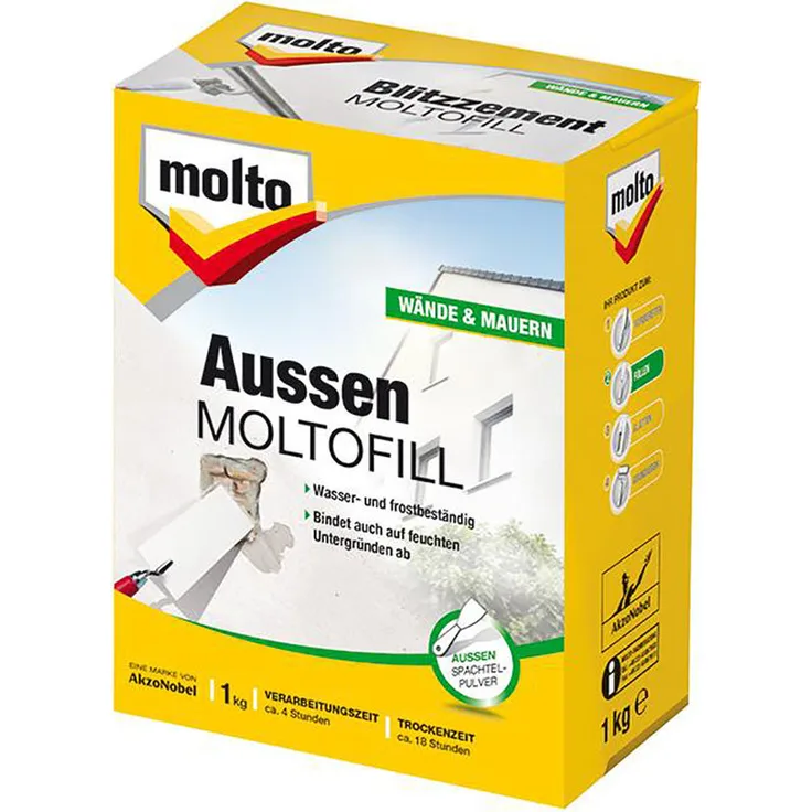 Molto Moltofill Außen weiß 1kg Spachtelpulver Zementbasis universell