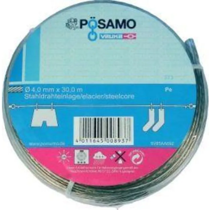 Drahtseil-Universalleine PVC-umm. 4mmx30m