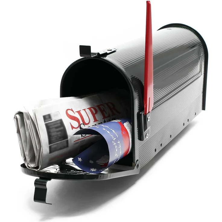 Wiltec - US Mailbox Amerikanisches Design Schwarz Briefkasten Standbriefkasten