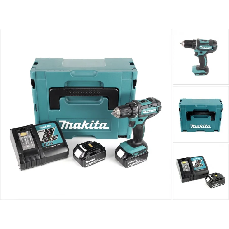 Makita DDF482RF1J Akku-Bohrschrauber 18 V, 2-Gang ,Schnellspannbohrfutter, 54 W, mit 1x 3Ah Akku, Ladegerät und Makpac – Bild 1