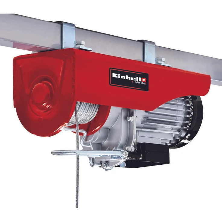Einhell Seilhebezug TC-EH 600 (1050 W, Tragkraft ohne Umlenkrolle 300 kg auf 18 m-mit Umlenkrolle 600 kg auf 9 m, 18 m Drahtseil (Ø 4,5 mm), inkl. Sicherheitsbügel am Lasthaken)