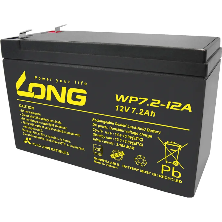 KungLong Akku kompatibel WOLF Rasenmäher Compact Plus 34 AC 24V 2x 12V 7,2Ah AGM Blei