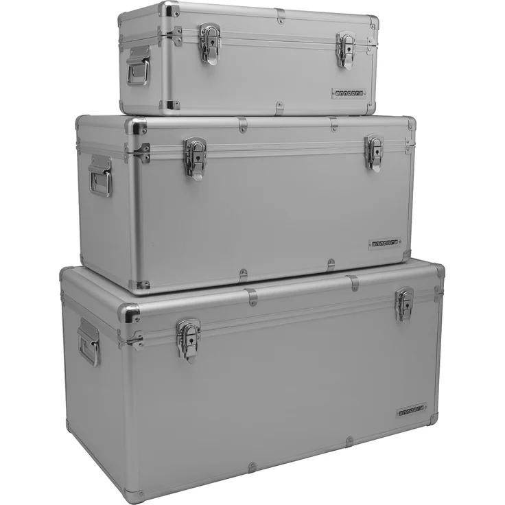 anndora Alu Rahmenkoffer 3er Set Silber 155 Liter Transportbox Werkzeugkoffer – Bild 1