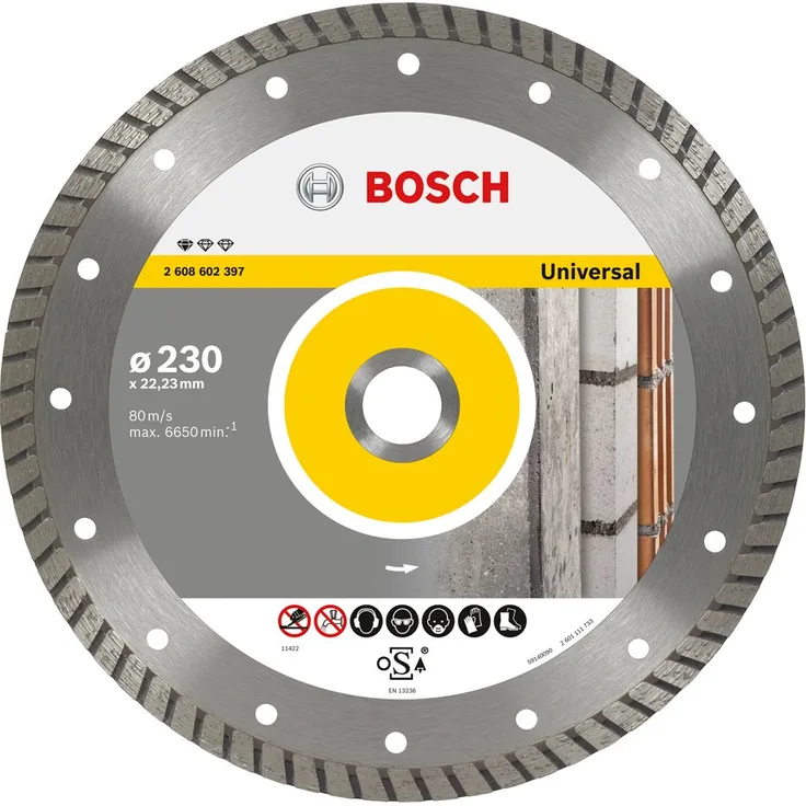 Bosch Professional Diamanttrennscheibe (für Stein, Ø: 230 mm, BohrungsØ: 22,23 mm, Zubehör für Winkelschleifer)