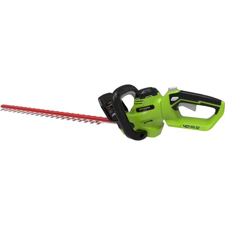 Greenworks Akku-Heckenschere G40HT (Li-Ion 40 V 61 cm Schnittlänge 27 mm Zahnabstand 3000 Schnitte-min verstellbarere Zusatzhandgriff ohne Akku und Ladegerät)