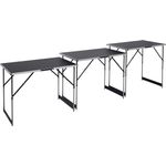 Meister Multifunktionstisch 3-teilig - 30 kg Tragkraft je Tisch (100 x 60 cm) - 4-fach höhenverstellbar - Klappfunktion - Party Tisch - Tapeziertisch - Flohmarkttisch - Beistelltisch