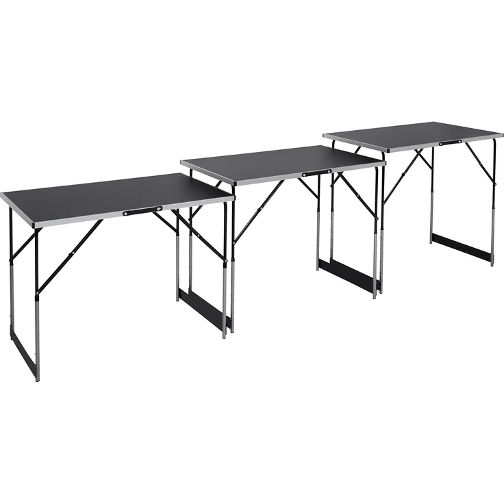 Meister Multifunktionstisch 3-teilig - 30 kg Tragkraft je Tisch (100 x 60 cm) - 4-fach höhenverstellbar - Klappfunktion - Party Tisch - Tapeziertisch - Flohmarkttisch - Beistelltisch – Bild 1