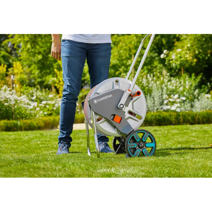 GARDENA Schlauchwagen CleverRoll M Easy Metall Set Schlauchwagen mit 60 m Kapazität, sehr standfest, stabile Schlauchführung, inklusive 25m (1/2'') Schlauch (18547-20) – Bild 4