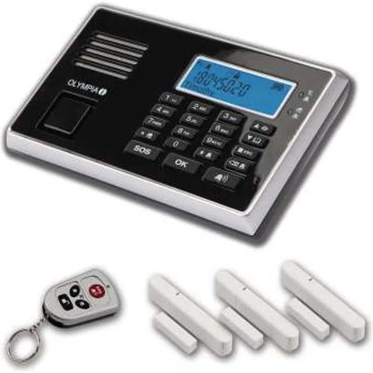 Olympia 5903 Protect 9030 Drahtlose GSM Alarmanlage mit Notruf und Freisprechfunktion, App Steuerung mit ProCom App, schwarz