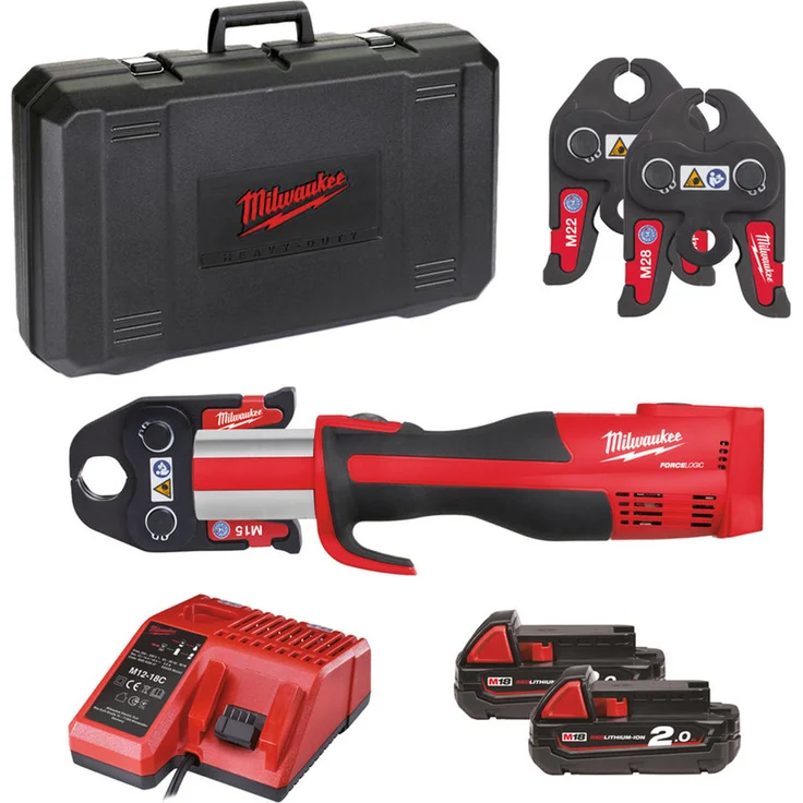 Milwaukee M18 BLHPT/2.0 Ah M-SET Bürstenloses Akku-Presswerkzeug...