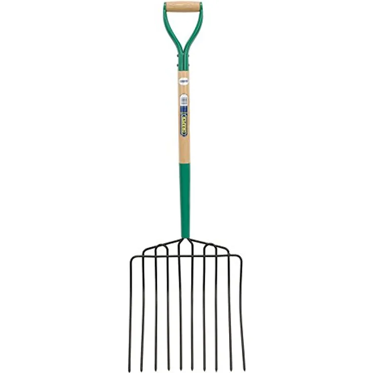 Draper DRA63578 Mistgabel mit 10 Zinken mit Holzschaft und MYD-Griff, blau