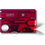 Victorinox Taschenmesser Swiss Card Lite (13 Funktionen, LED-Licht, Lupe) rot transparent