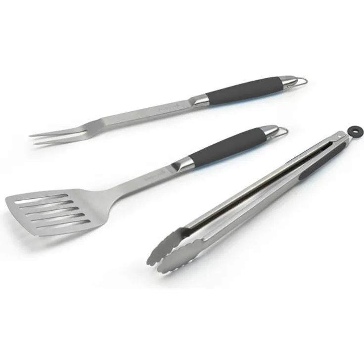 Barbecook Grillbesteckset Grillwerkzeug, Edelstahl, schwarz, 3 Stück