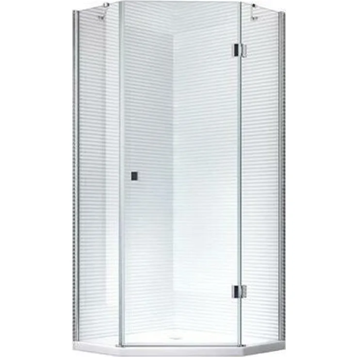 100x100x195cm - Aya Duschkabine Dusche Duschabtrennung - 5eck - 8mm - ESG Glas