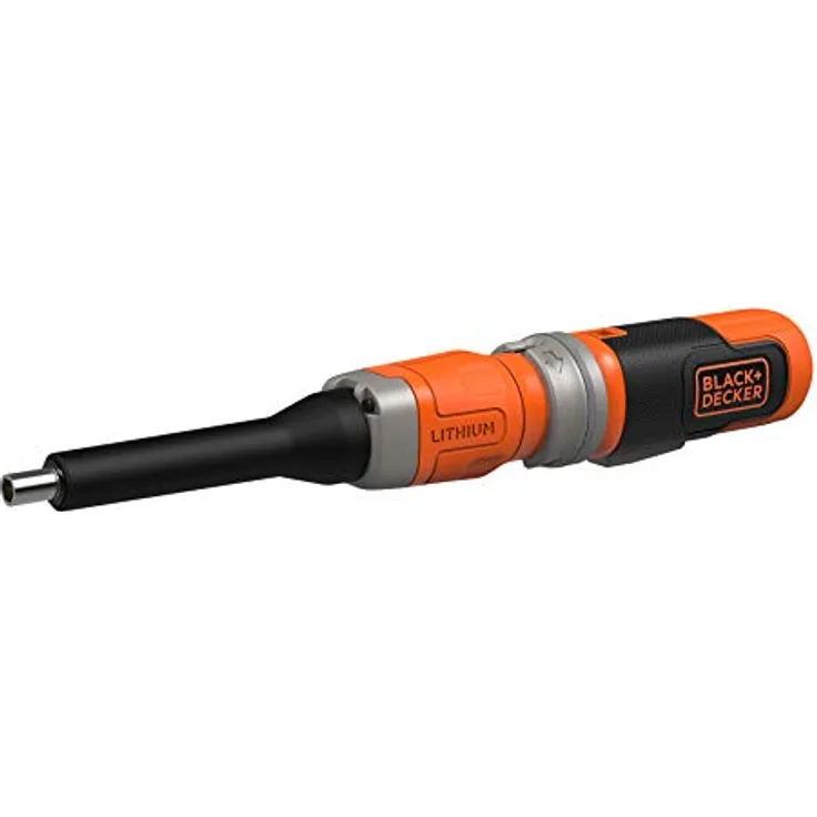 Black+Decker BCF603C-QW BCF603C Akku-Stabschrauber (3.6V, 1,5 Ah, mit Schaftverlängerung, perfekt für kleine Schraubarbeiten, inkl. 21-tlg Zubehör-Set, Ladegerät, Vorbohrer + Metallbox), 3.6 V