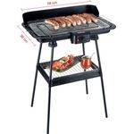 KORONA 46221 Elektrischer Standgrill mit XXL-Grillrost 2200 W Windschutz große Grillfläche