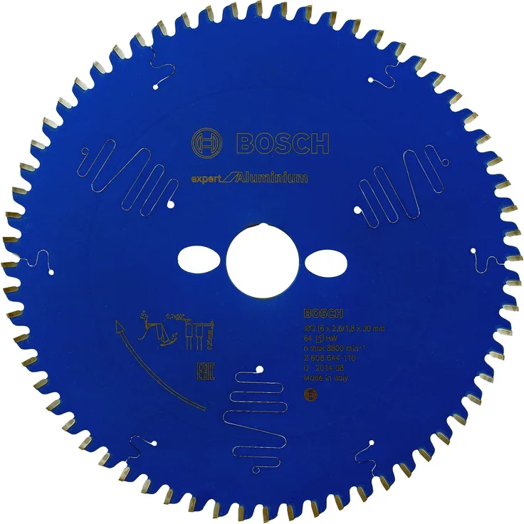 Bosch Kreissägeblatt Expert für Aluminium, 216 x 30 x 2,6 mm, Zähnezahl 64, 1 Stück, 2608644110