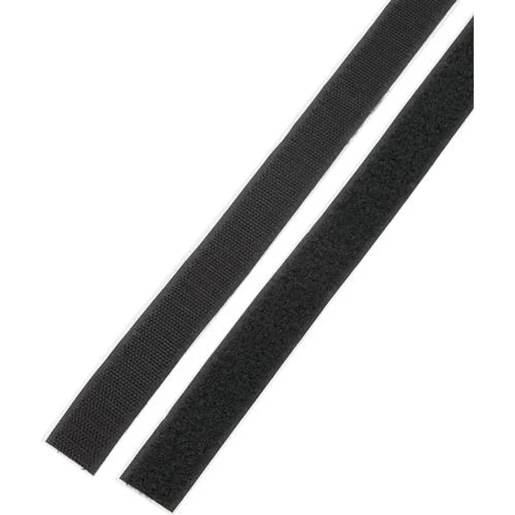 Basetech STD-LH25-1M Klettband zum Aufkleben Haft- und Flauschteil (L x B) 1000mm x 25mm Schwarz 1 Paar