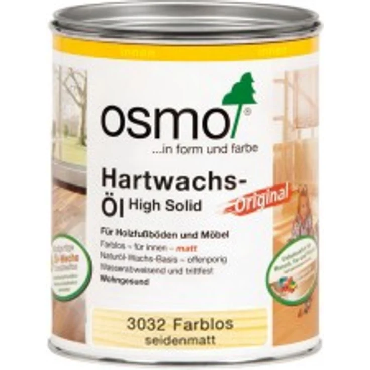 Osmo Hartwachsöl 0,75 ltr. farblos seidenmatt 3032 – Bild 1