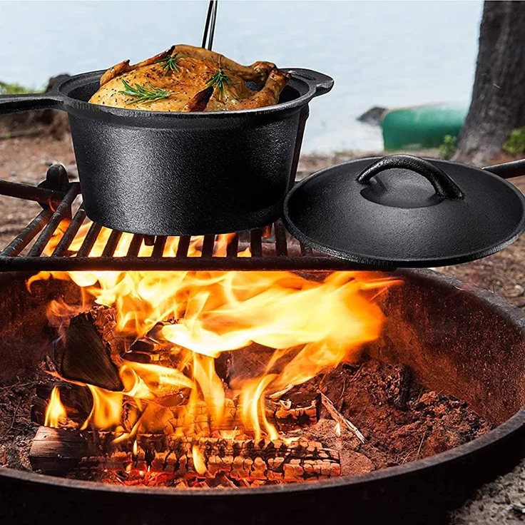 El Fuego Dutch Oven Set 7-teilig, schwarz – Bild 5