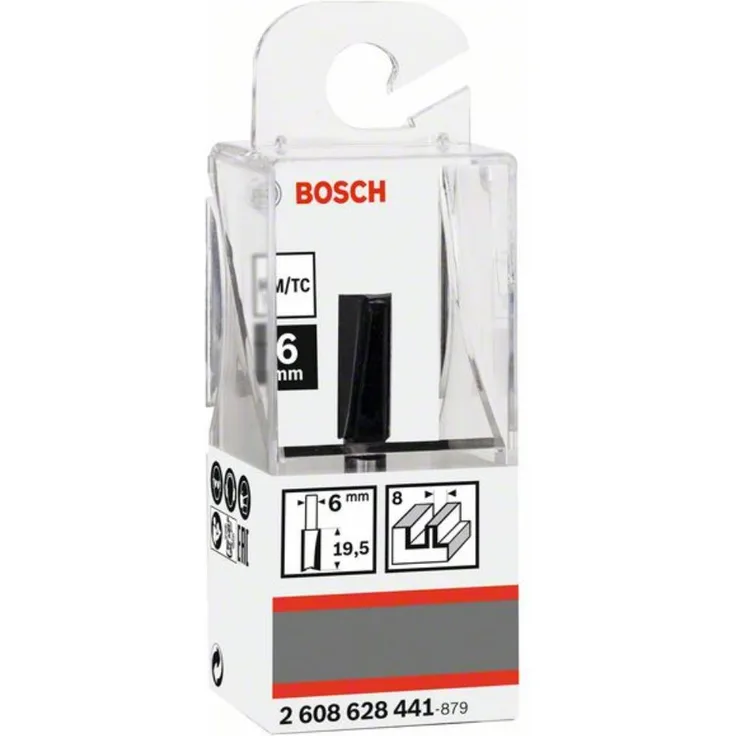 Bosch Nutfräser 6 mm, D1 8 mm, L 19,5 mm, G 51 mm