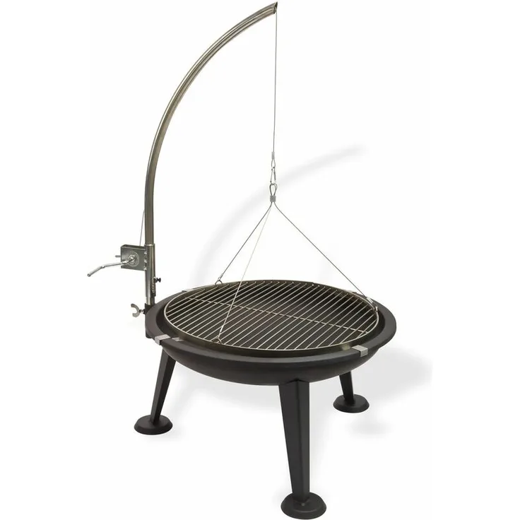 Edelstahl Schwenkgrill Holzkohlegrill 3-beinig 55 cm Grillrost Feuerschale