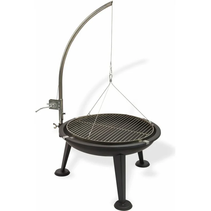 Edelstahl Schwenkgrill Holzkohlegrill 3-beinig 55 cm Grillrost Feuerschale – Bild 1