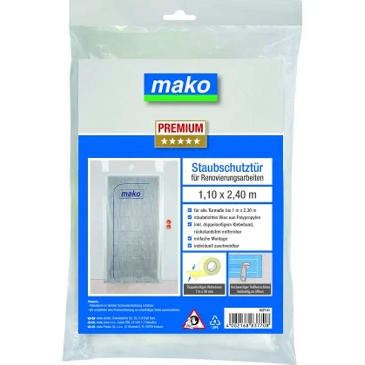 Mako PREMIUM StaubschutztC<r 1,10 x 2,40m fC<r Renovierungsarbeiten Nr. 837701